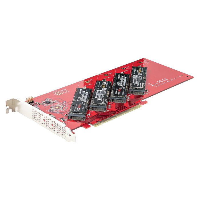 StarTech.com QUAD-M2-PCIE-CARD-B Tarjeta Adaptadora PCIe 4.0 x16 para 4 SSD M.2 NVMe o AHCI, 7.8 Gbit/s por SSD, Bifurcación PCIe