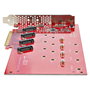 StarTech.com QUAD-M2-PCIE-CARD-B Tarjeta Adaptadora PCIe 4.0 x16 para 4 SSD M.2 NVMe o AHCI, 7.8 Gbit/s por SSD, Bifurcación PCIe