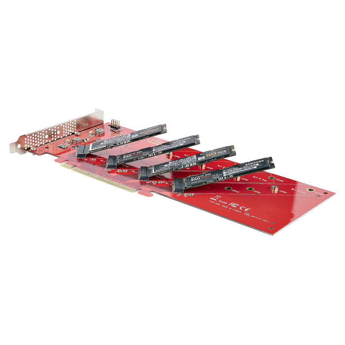 StarTech.com QUAD-M2-PCIE-CARD-B Tarjeta Adaptadora PCIe 4.0 x16 para 4 SSD M.2 NVMe o AHCI, 7.8 Gbit/s por SSD, Bifurcación PCIe