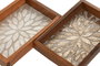 DKD Home Decor Bandeja Vaciabolsillos Teca y Capiz 20x13x3 cm