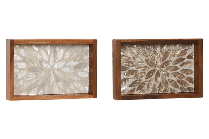 DKD Home Decor Bandeja Vaciabolsillos Teca y Capiz 20x13x3 cm DKD Home Decor Bandeja Vaciabolsillos Teca y Capiz 20x13x3 cm