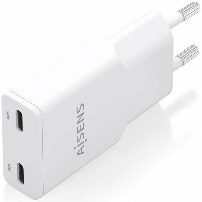 Aisens Cargador GaN 30W con 2xUSB-C Blanco ASCH-30W2P048-W Aisens Cargador GaN 30W con 2xUSB-C Blanco ASCH-30W2P048-W