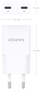 Aisens Cargador GaN 30W con 2xUSB-C Blanco ASCH-30W2P048-W
