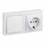 Simon Base superficie Schuko 2P+T + conmutador 16A 250V~ Simon73 Loft Blanco