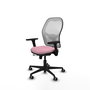 PIQUERAS Y CRESPO Silla de oficina Jorquera Rosa y Blanca con Brazos 3D