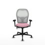 PIQUERAS Y CRESPO Silla de oficina Jorquera Rosa y Blanca con Brazos 3D