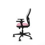 PIQUERAS Y CRESPO Silla de oficina Jorquera Rosa y Blanca con Brazos 3D