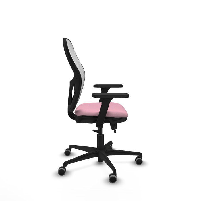 PIQUERAS Y CRESPO Silla de oficina Jorquera Rosa y Blanca con Brazos 3D PIQUERAS Y CRESPO Silla de oficina Jorquera Rosa y Blanca con Brazos 3D