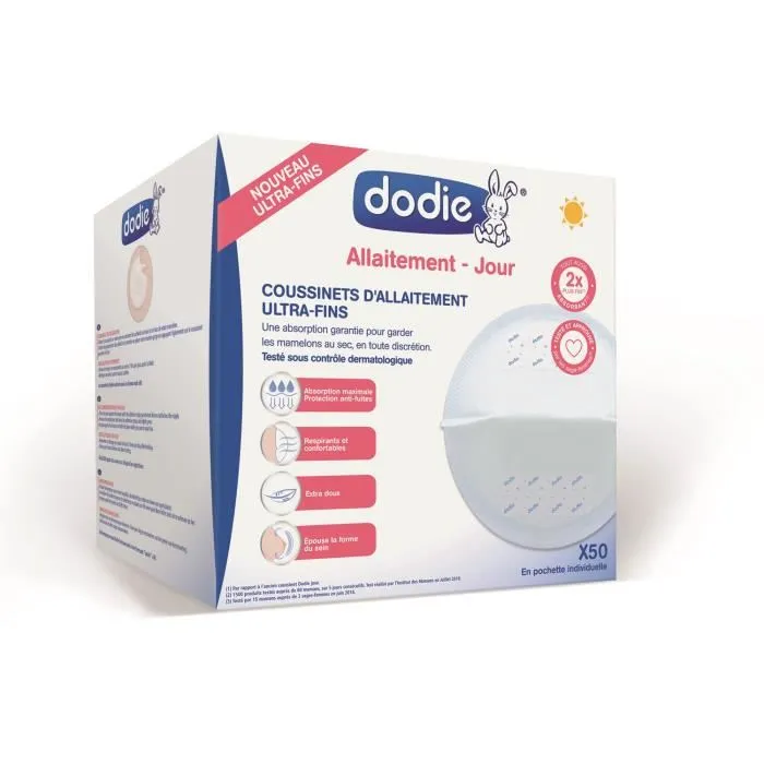 DODIE Paquete de 50 Almohadillas de Lactancia Finas - Absorbentes y Discretas para la Pérdida de Leche DODIE Paquete de 50 Almohadillas de Lactancia Finas - Absorbentes y Discretas para la Pérdida de Leche