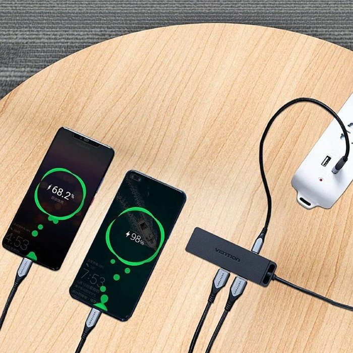 Vention Hub USB-C TGKBB con 4 puertos USB 3.0 y 1 puerto Micro USB