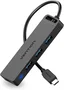 Vention TGKBB Hub USB 3.2 Gen 1 Tipo-C a 4 Puertos USB 3.0 Hub con MicroUSB, Velocidad 5 Gbps, Plug and Play, Compatible con MacBook, iPad, Surface y más (Negro)