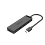 Vention TGKBB Hub USB 3.2 Gen 1 Tipo-C a 4 Puertos USB 3.0 Hub con MicroUSB, Velocidad 5 Gbps, Plug and Play, Compatible con MacBook, iPad, Surface y más (Negro)