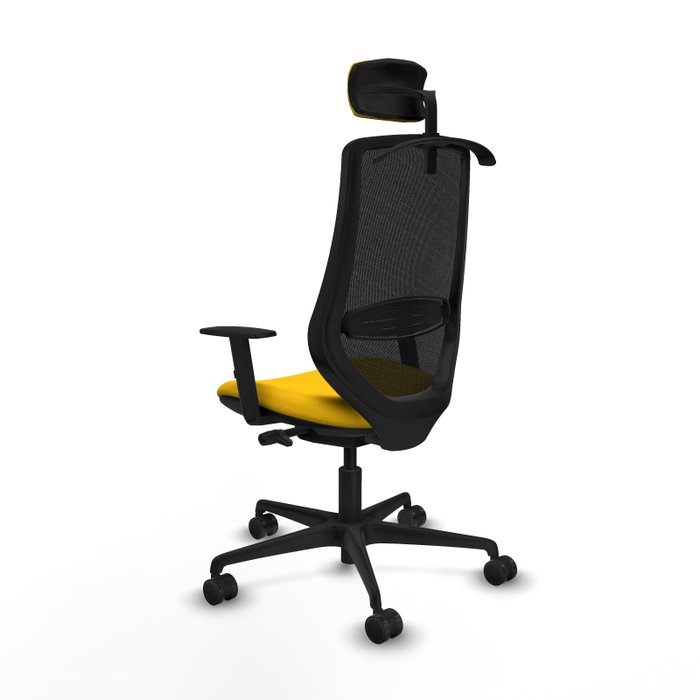 PIQUERAS Y CRESPO Silla de oficina Mardos con mecanismo Sincro/Traslack, Amarillo y Negro