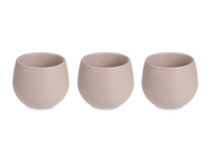 Ibergarden Set 3 Macetas Reserva Agua 13 cm Taupe (Set de 4)