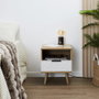 Home Deco Factory Mesita de Noche Bicolor con Cajón Sven