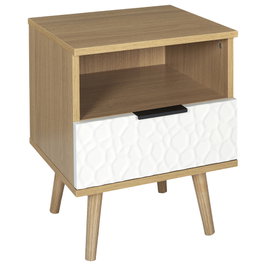 Home Deco Factory Mesita de Noche Bicolor con Cajón Sven