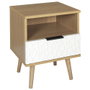 Home Deco Factory Mesita de Noche Bicolor con Cajón Sven