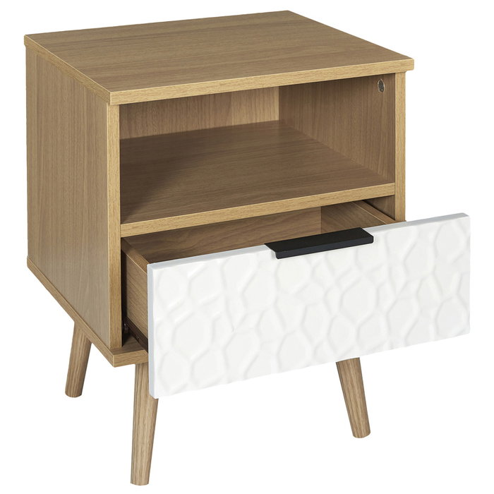 Home Deco Factory Mesita de Noche Bicolor con Cajón Sven Home Deco Factory Mesita de Noche Bicolor con Cajón Sven