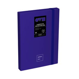 Grafoplás Caja de Proyectos Unequal Minimal 91271030 Folio Azul Polyfoam Apertura 360º Cierre Goma Plana Lomo 30mm