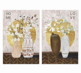 DKD Home Decor Cuadro Lienzo Pino 40x1,8x50 Jarrones Surtido de 2