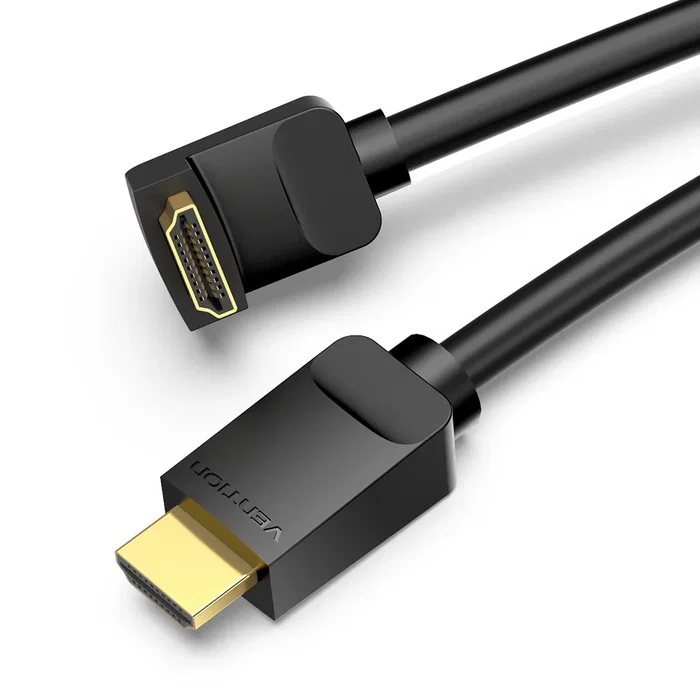 Vention AAQBH Cable HDMI 2.0 Acodado 4K @ 60Hz 3D HDR, Tipo A Macho-Macho, 2 Metros, Negro