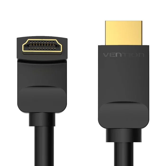 Vention AAQBH Cable HDMI 2.0 Acodado 4K @ 60Hz 3D HDR, Tipo A Macho-Macho, 2 Metros, Negro