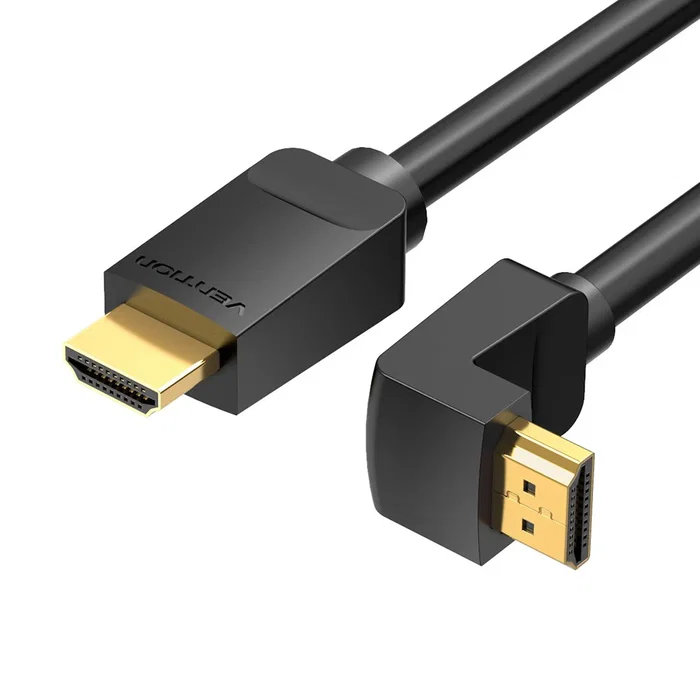 Vention AAQBH Cable HDMI 2.0 Acodado 4K @ 60Hz 3D HDR, Tipo A Macho-Macho, 2 Metros, Negro