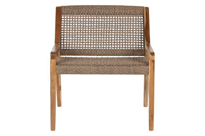 DKD Home Decor Silla de Teca y Fibra Marrón DKD Home Decor Silla de Teca y Fibra Marrón