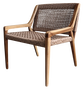 DKD Home Decor Silla de Teca y Fibra Marrón