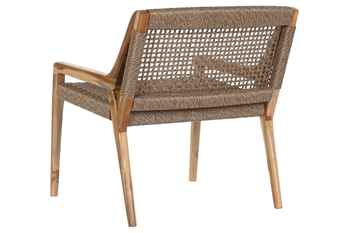 DKD Home Decor Silla de Teca y Fibra Marrón DKD Home Decor Silla de Teca y Fibra Marrón