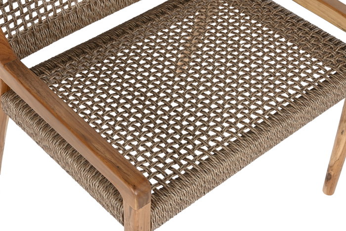 DKD Home Decor Silla de Teca y Fibra Marrón DKD Home Decor Silla de Teca y Fibra Marrón