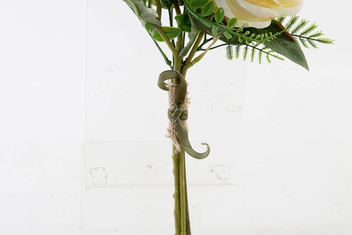 DKD Home Decor Ramo de Rosas Amarillo y Blanco PE