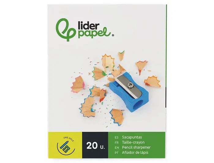 Liderpapel Sacapuntas Metálico Cuña Azul