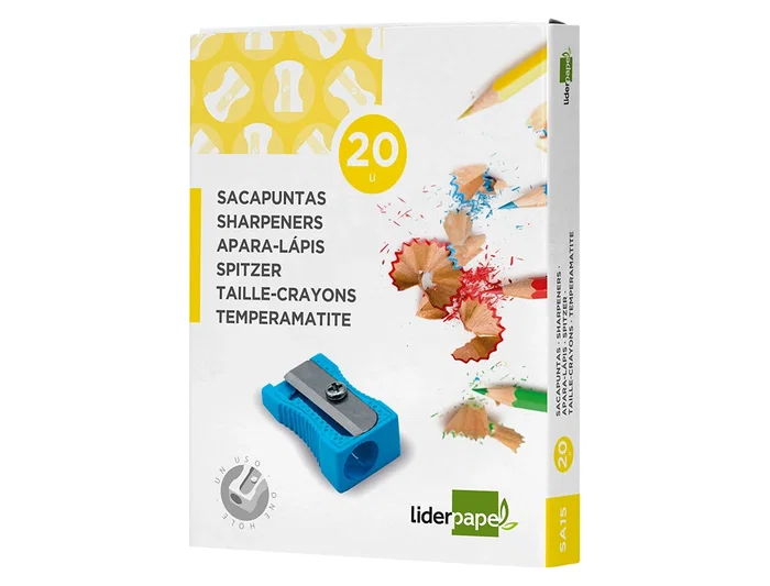 Liderpapel Sacapuntas Metálico Cuña 1 Uso Color Azul