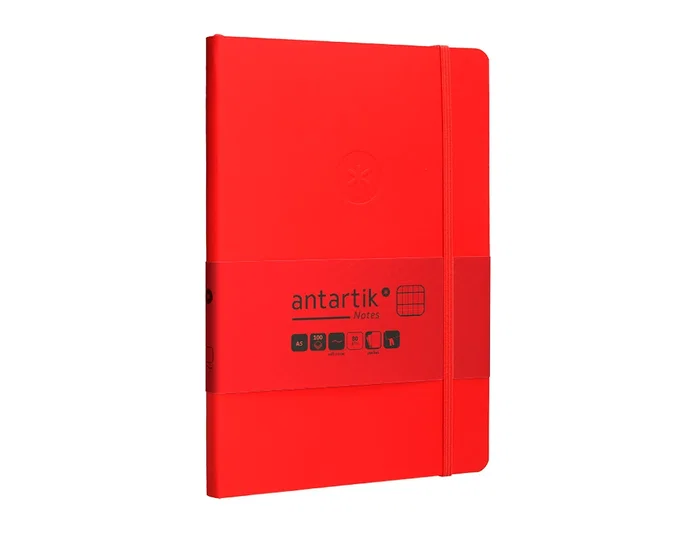 Antartik Cuaderno A5 Tapa Blanda Hojas Cuadriculadas Rojo 80 Hojas 80gr FSC