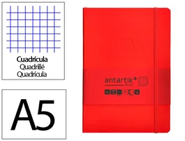 Antartik Cuaderno A5 Tapa Blanda Hojas Cuadriculadas Rojo 80 Hojas 80gr FSC
