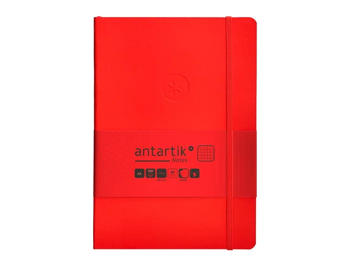 Antartik Cuaderno A5 Tapa Blanda Hojas Cuadriculadas Rojo 80 Hojas 80gr FSC