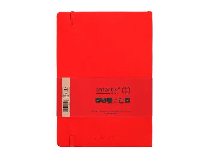 Antartik Cuaderno A5 Tapa Blanda Hojas Cuadriculadas Rojo 80 Hojas 80gr FSC