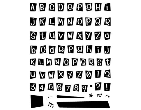 Innspiro Set de sellos acrílicos Abecedario en negativo 14x18cm