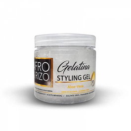Afro And Rizo Gelatina con Aloe Vera 16Oz - Define y Controla Rizos, Hidrata, Aporta Cuerpo y Brillo Cabello Natural