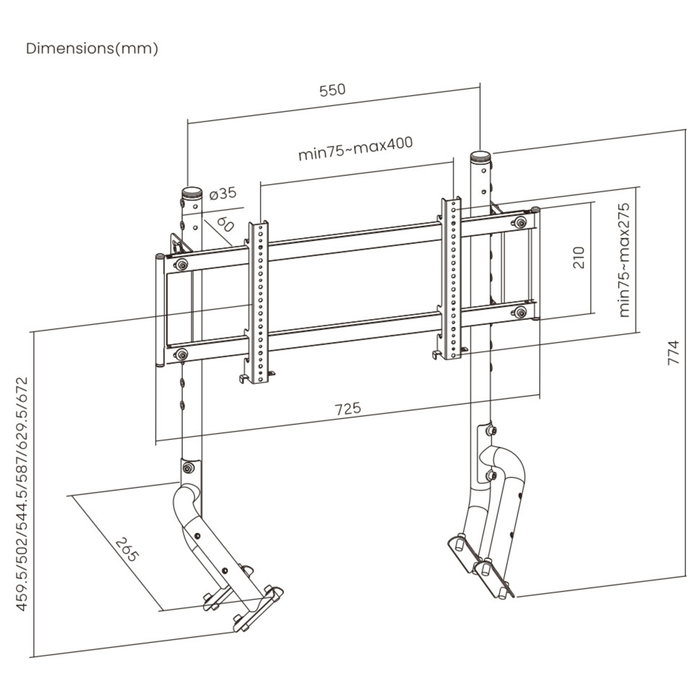 Oplite OPLite Monitorstand Single für R8 negro