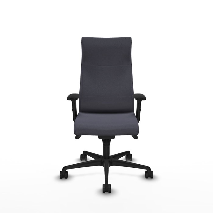 PIQUERAS Y CRESPO Sillón Albacete con Mecanismo Sincro, Tela Gris Oscuro y Brazos 2D