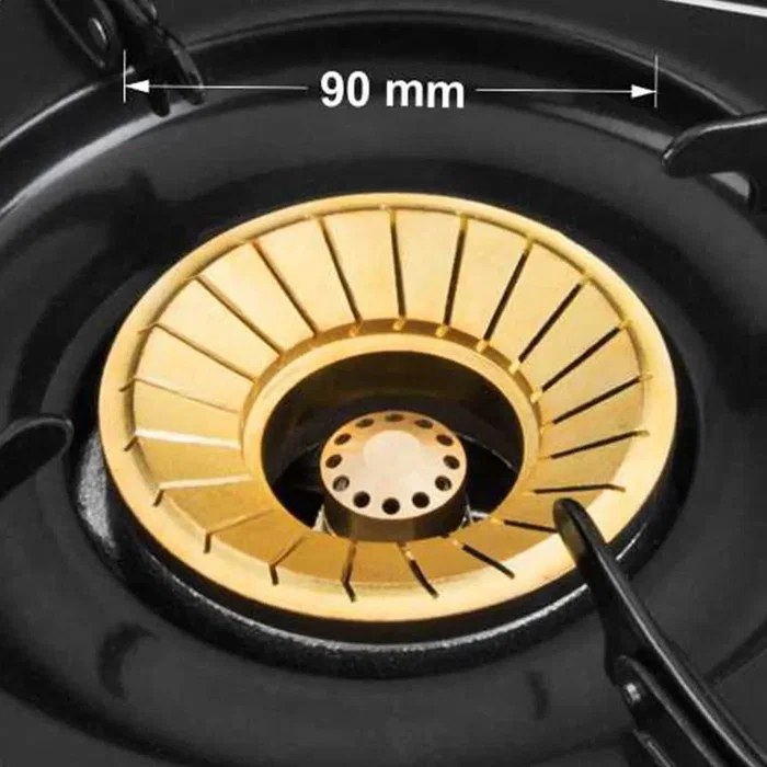 Haeger Triple Safine Hornillo de Combustible Líquido a Gas Natural, 3 Zonas, Encendido Piezo, Acero Inoxidable, Color Blanco