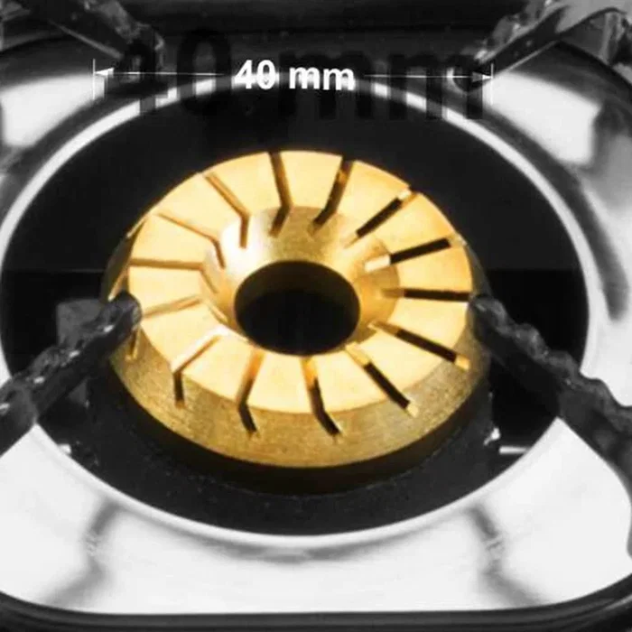 HAEGER Triple Safine Placa de gas de 3 fuegos en acero inoxidable