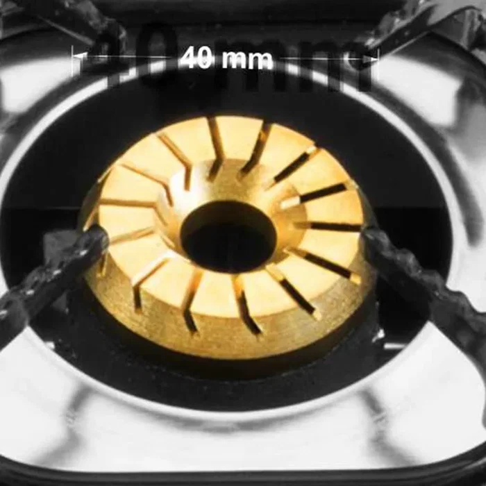 Haeger Triple Safine Hornillo de Combustible Líquido a Gas Natural, 3 Zonas, Encendido Piezo, Acero Inoxidable, Color Blanco