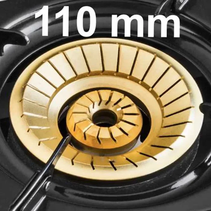 Haeger Triple Safine Hornillo de Combustible Líquido a Gas Natural, 3 Zonas, Encendido Piezo, Acero Inoxidable, Color Blanco