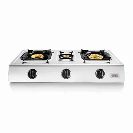HAEGER Triple Safine Placa de gas de 3 fuegos en acero inoxidable
