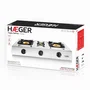 HAEGER Triple Safine Placa de gas de 3 fuegos en acero inoxidable