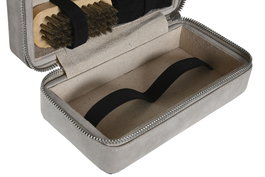 DKD Home Decor Set de 6 Limpia Zapatos Gris Claro y Marron Oscuro 10.5 x 7 x 19.5 cm