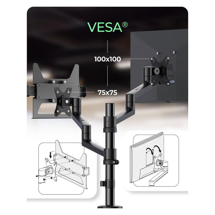 ICY BOX IB-MS622-T Soporte para Monitor y Portátil ICY BOX IB-MS622-T Soporte para Monitor y Portátil